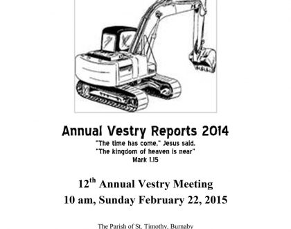 Vestry Reports for 2014