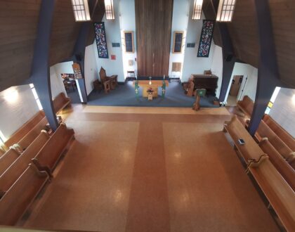 St. Tim's with Pews moved to outside